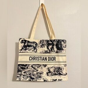 Dior Cream and Black Tote Bag